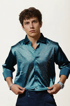 Green Stone-Work Party Wear Shirt