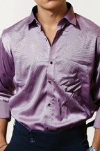 Onion-Pink Stone-Work Party Wear Shirt