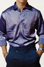 Purple Stone-Work Party Wear Shirt