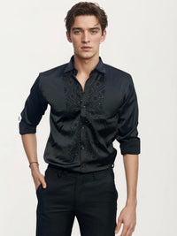 Black Stone-Work Party Wear Shirt
