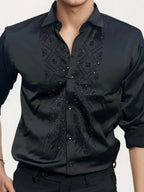Black Stone-Work Party Wear Shirt