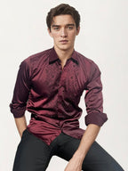 Red Stone-Work Party Wear Shirt