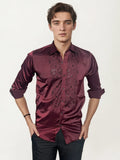 Red Stone-Work Party Wear Shirt