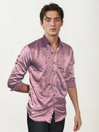 Pink Stone-Work Party Wear Shirt