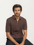 Brown Old-Money Zipper T-Shirt