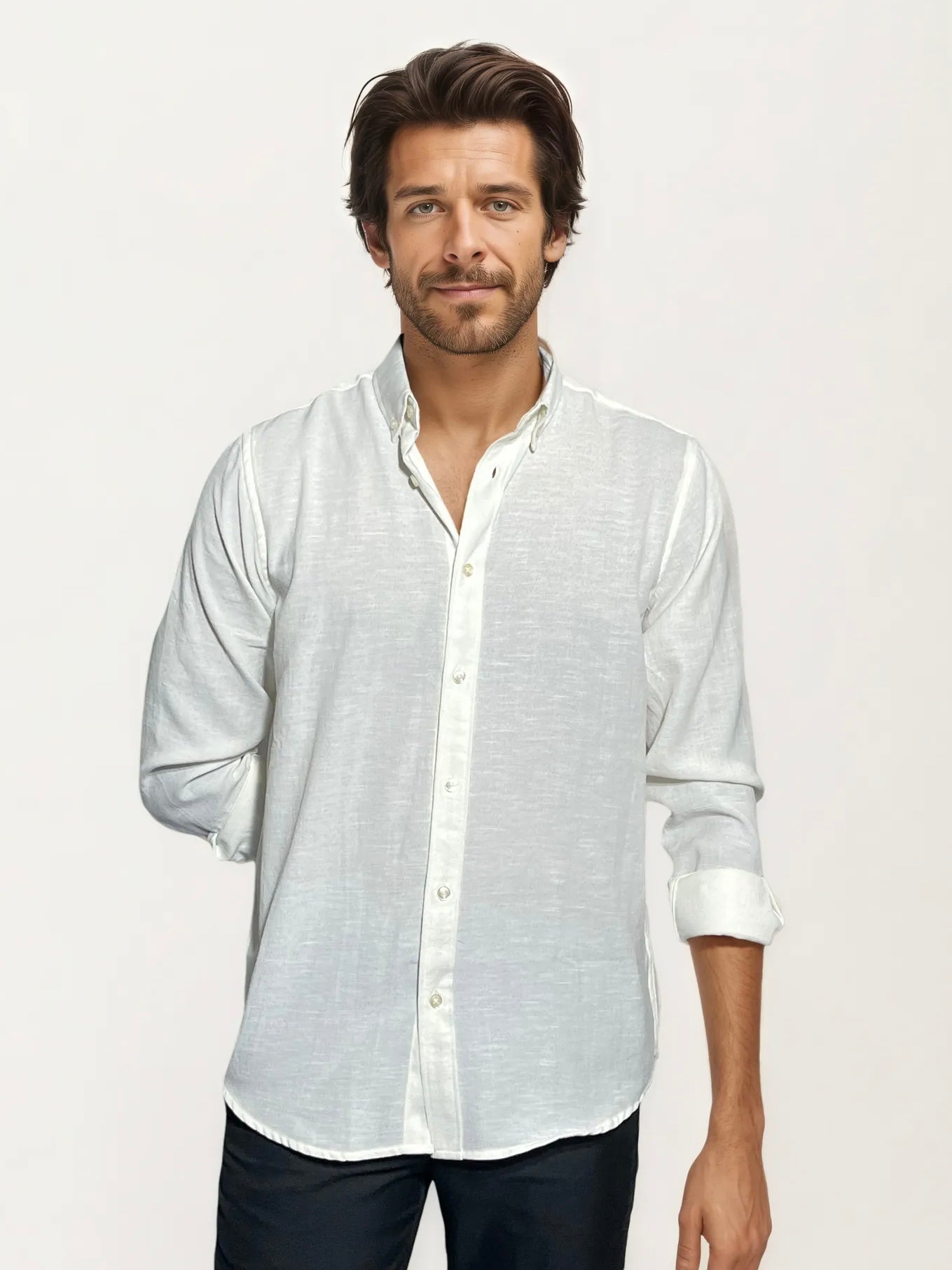 White Linen Full-Hand Shirt