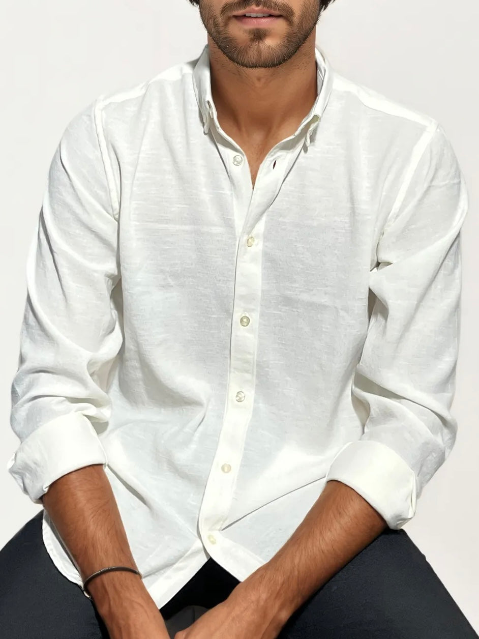 White Linen Full-Hand Shirt