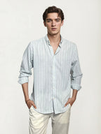 Grey Striped Full-Hand Shirt