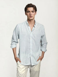 Grey Striped Full-Hand Shirt