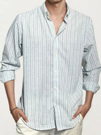 Grey Striped Full-Hand Shirt