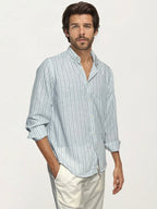 Grey Striped Full-Hand Shirt