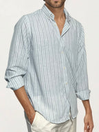 Grey Striped Full-Hand Shirt