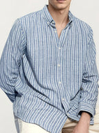 Blue Striped Full-Hand Shirt