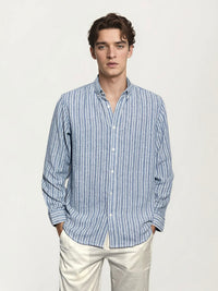 Blue Striped Full-Hand Shirt
