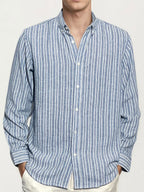 Blue Striped Full-Hand Shirt