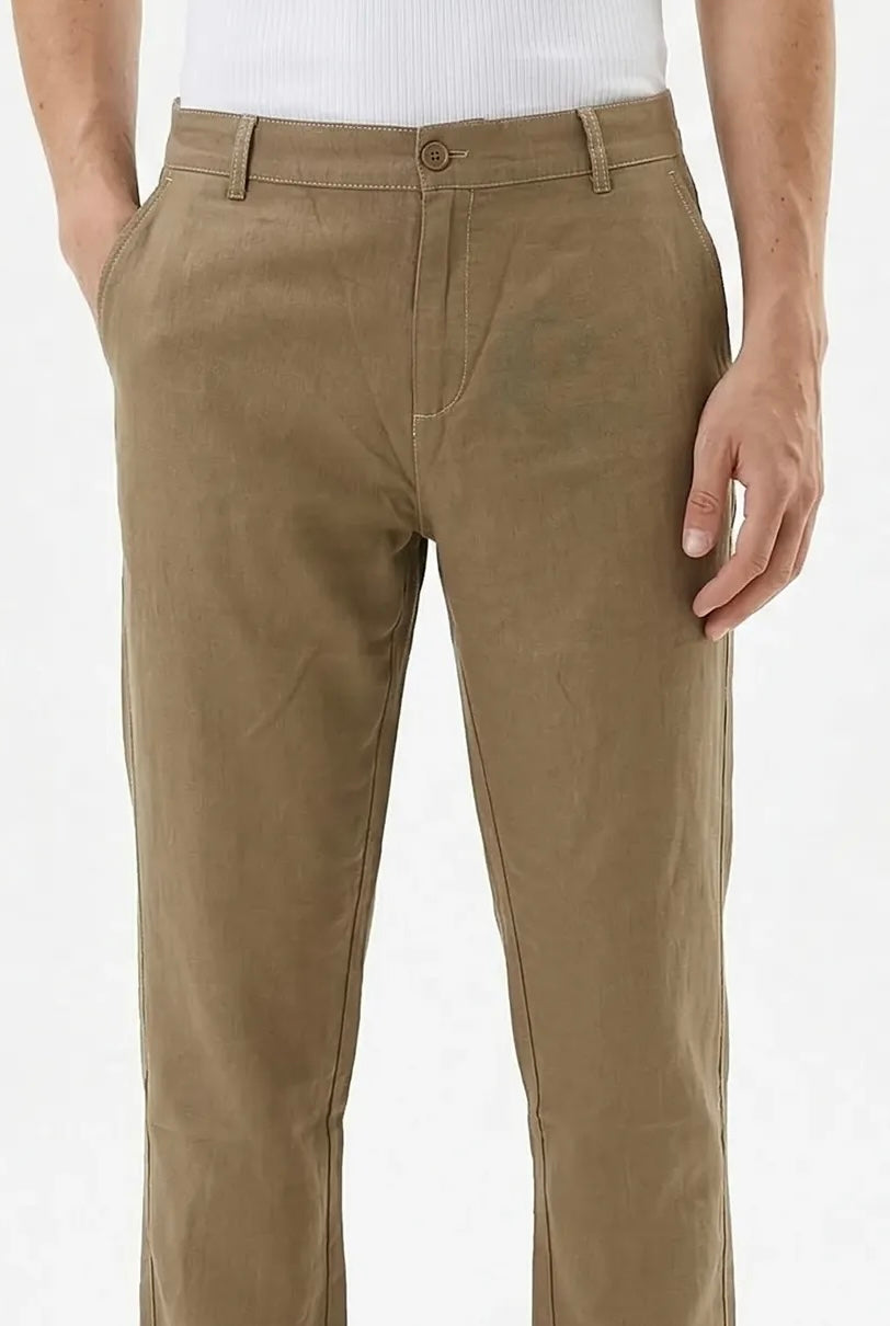 Light-Brown Linen Trousers