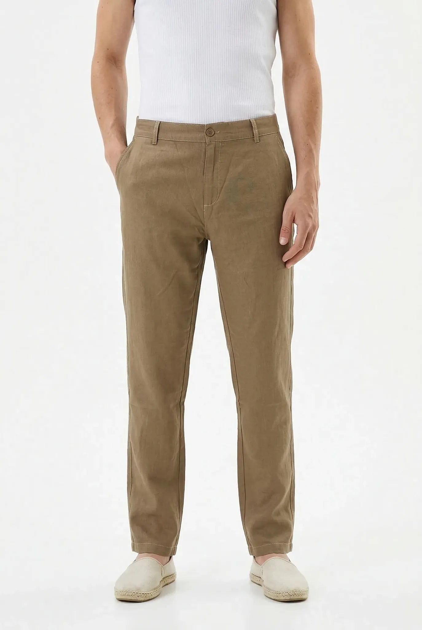 Light-Brown Linen Trousers