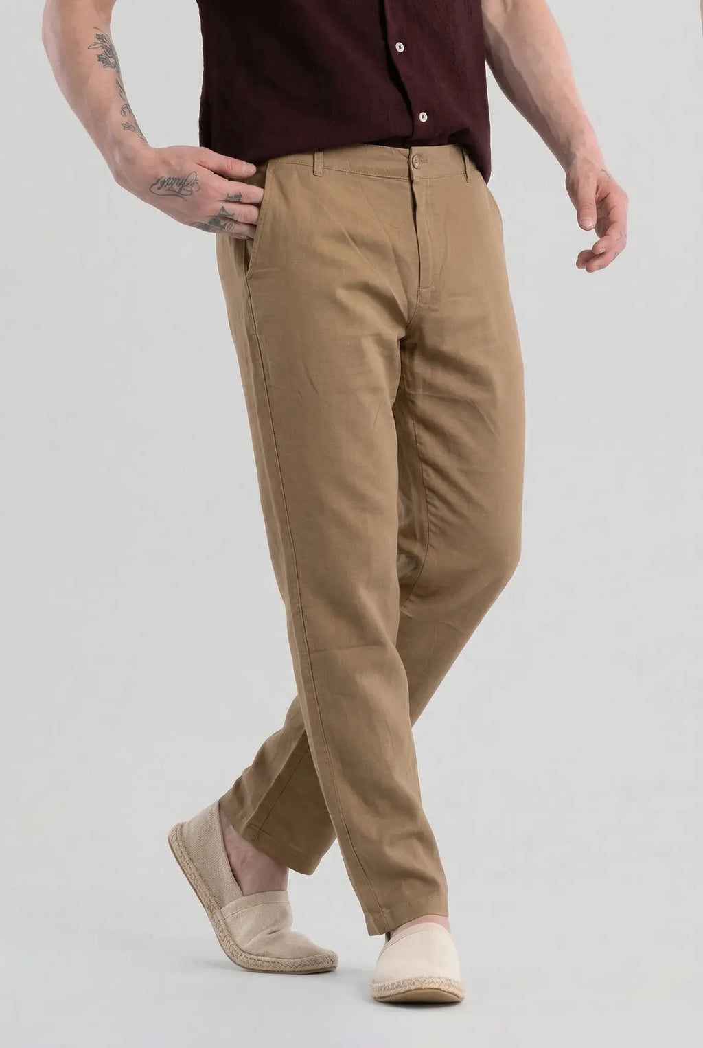 Light-Brown Linen Trousers