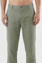 Light Olive Green Linen Trousers