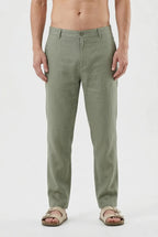 Light Olive Green Linen Trousers