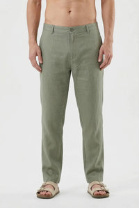 Light Olive Green Linen Trousers