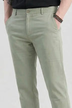Light Olive Green Linen Trousers