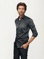 Black Stone-Work Party Wear Shirt