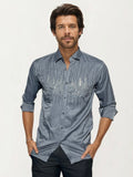 Grey Stone-Work Party Wear Shirt