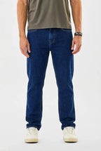 Dark Blue Straight Fit Denim Jean