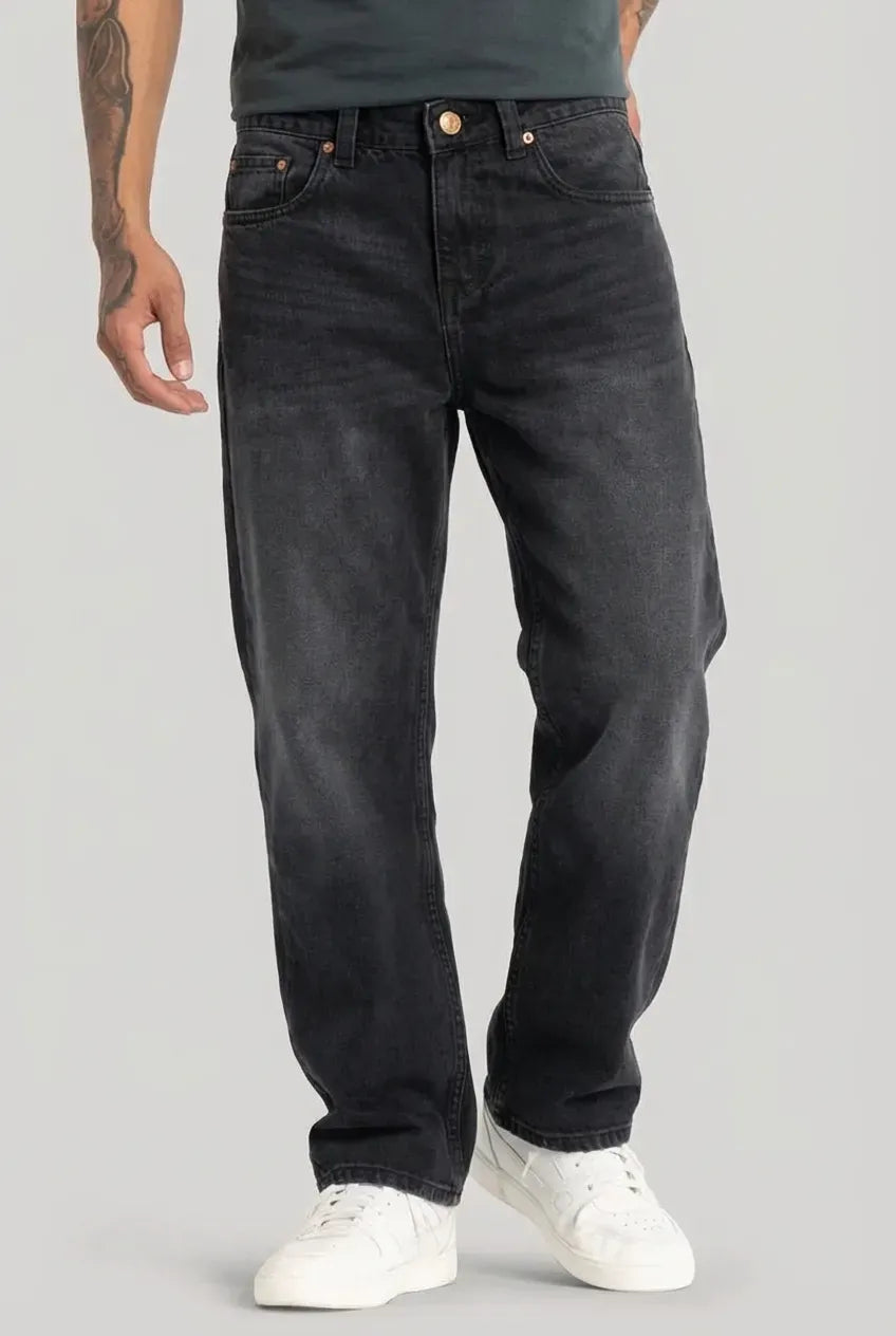 Black straight fit jeans