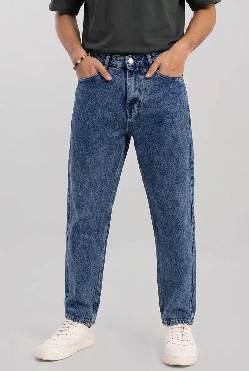Mid Blue Straight Fit Denim