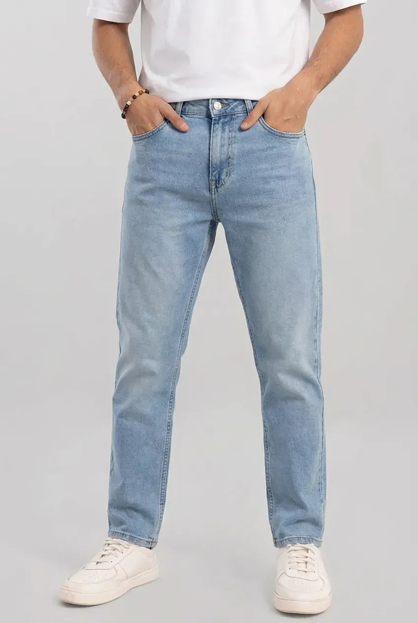 Blue straight fit jeans