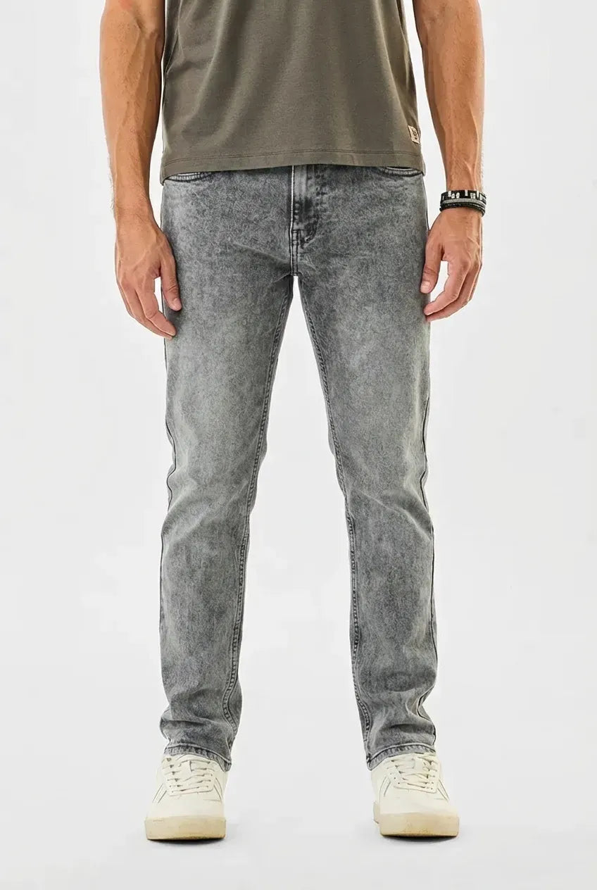 Gray straight fit jeans