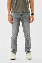 Gray straight fit jeans