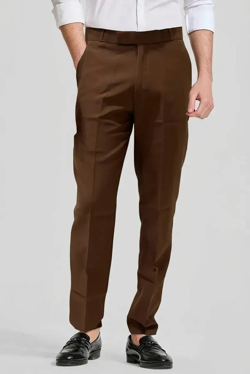 Rich Brown Formal Trousers