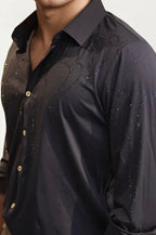 Black Stone-Work Party Wear Shirt