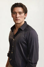 Black Stone-Work Party Wear Shirt