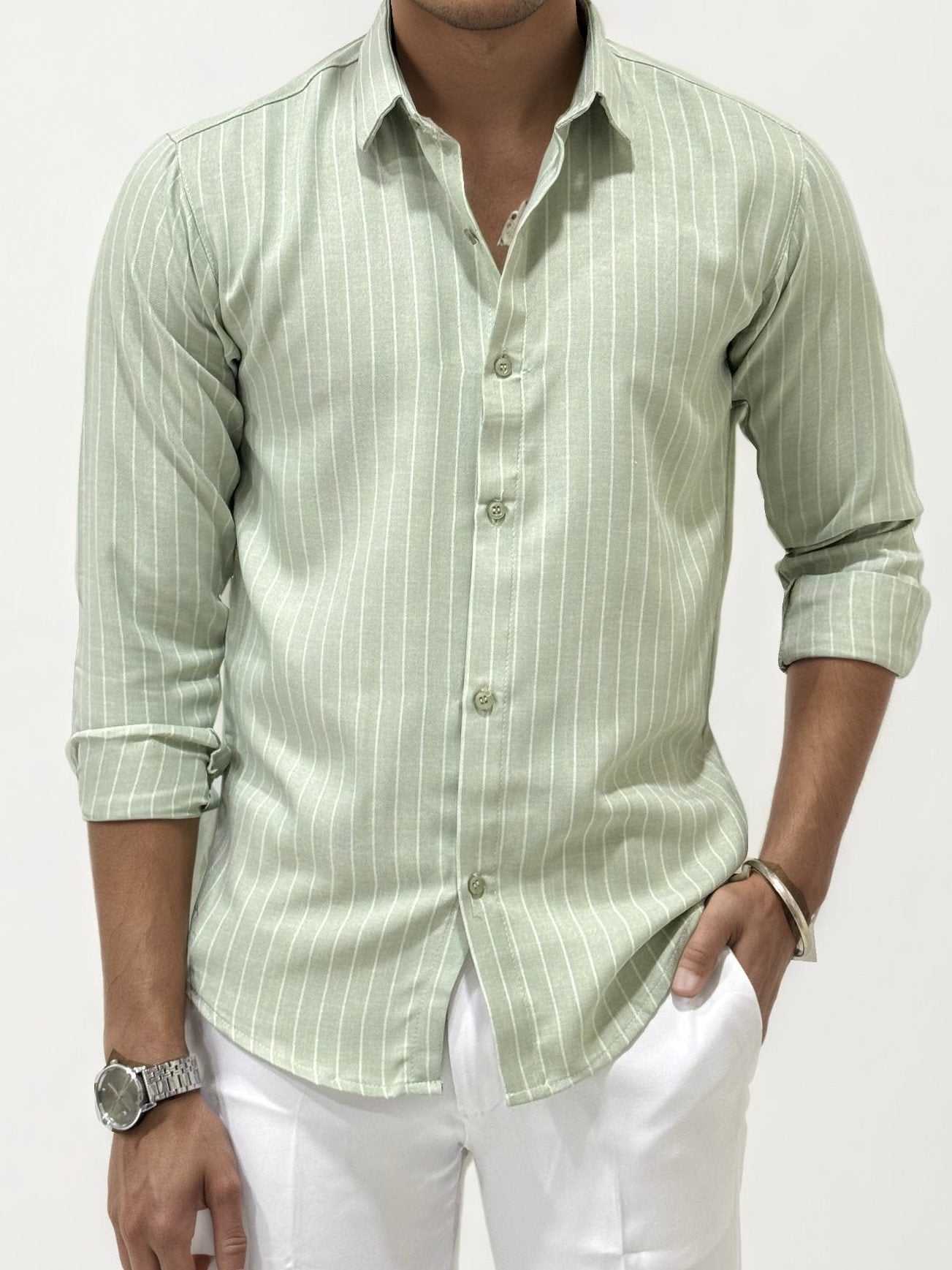 Lime Green Slim Fit Shirt