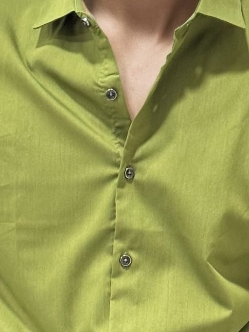Lime Green Slim Fit Plain Shirt