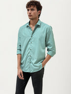 Mint Green Slim Fit Plain Shirt