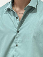 Mint Green Slim Fit Plain Shirt