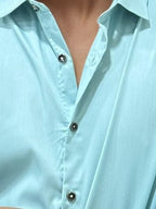 Baby Blue Slim Fit Plain Shirt