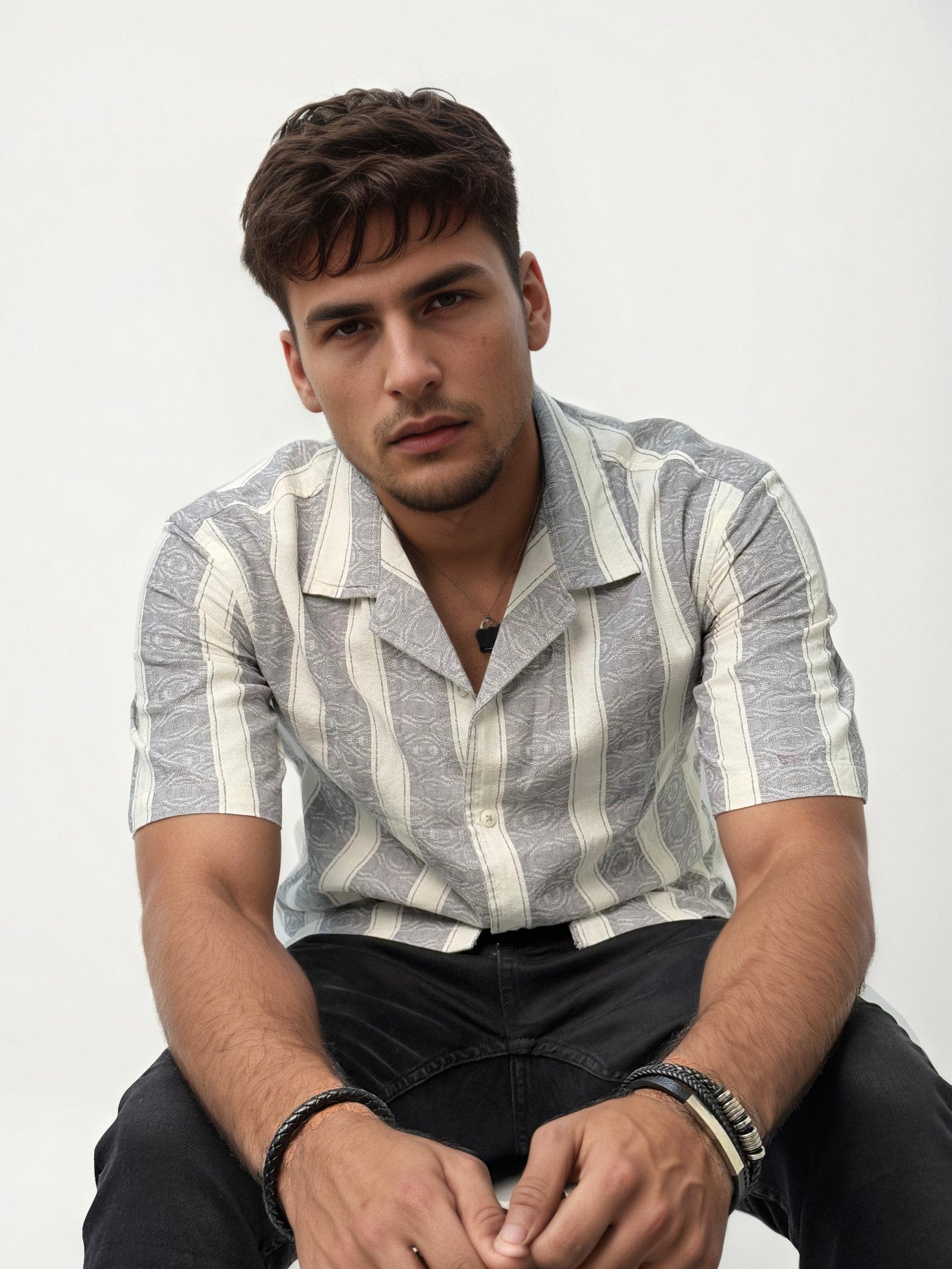 Grey Half Hand Shirt