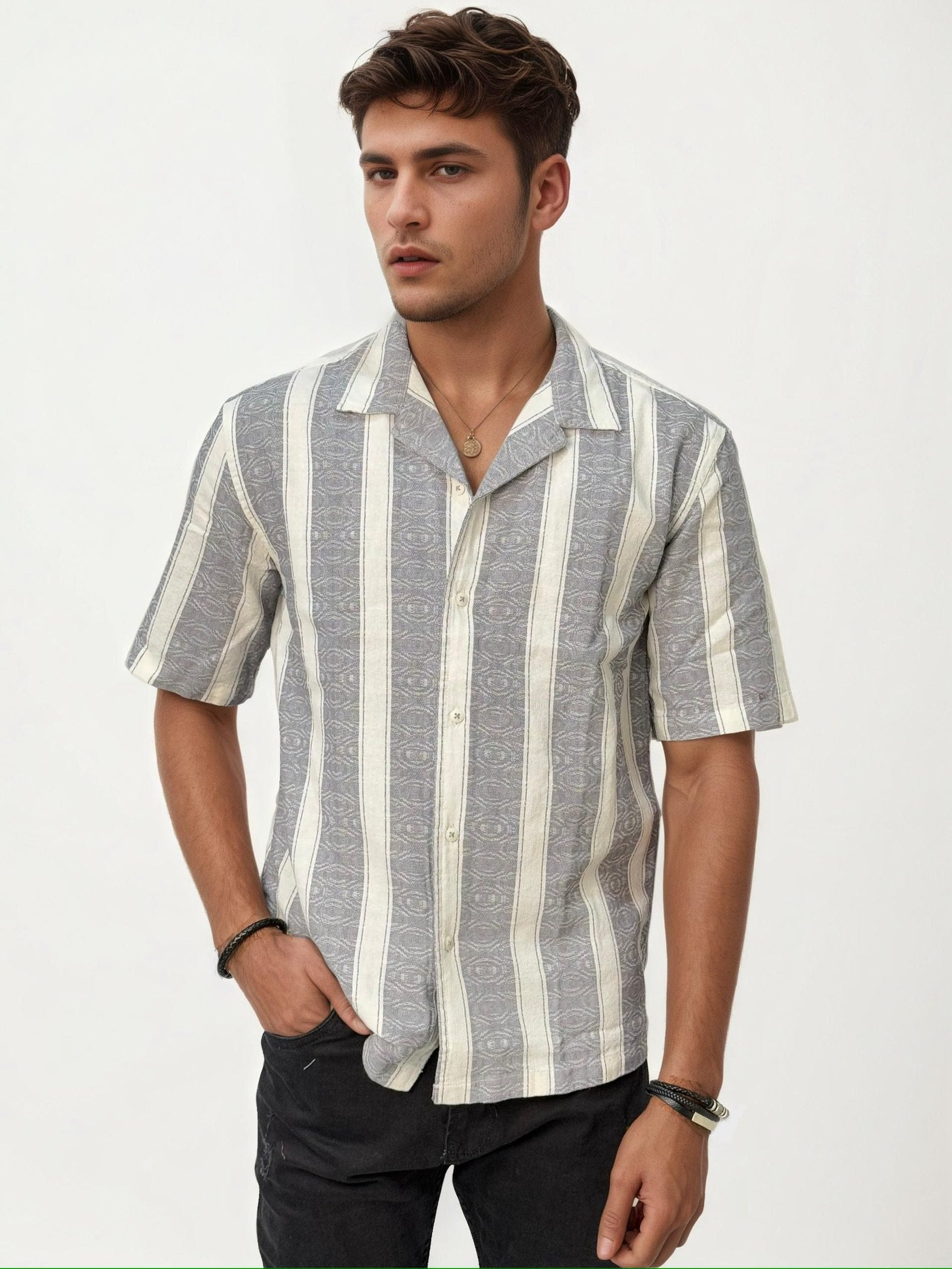 Grey Half Hand Shirt