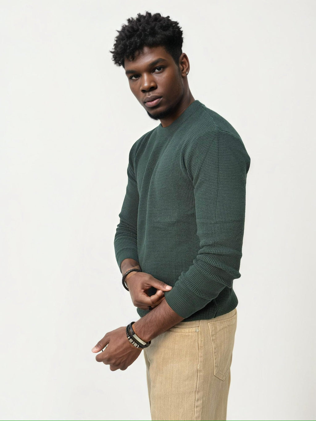 Green Netted Sweatshirt