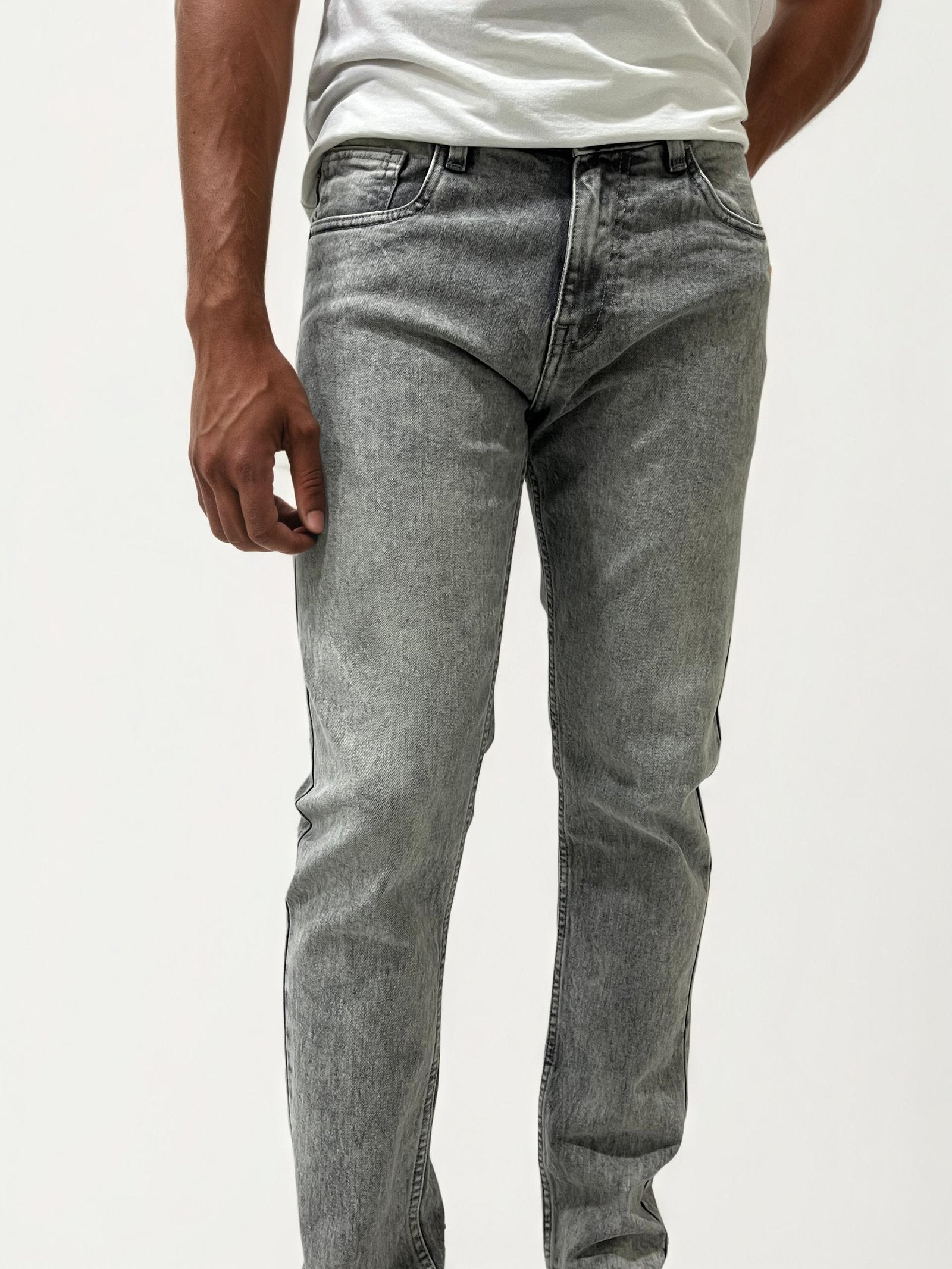 Gray straight fit jeans