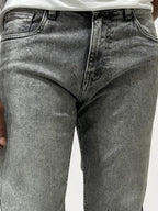 Gray straight fit jeans
