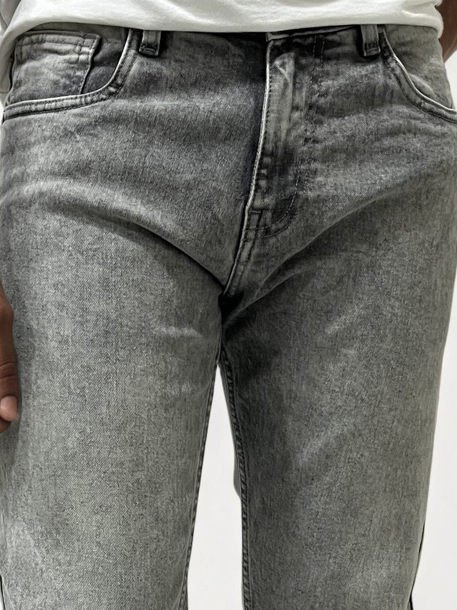 Gray straight fit jeans