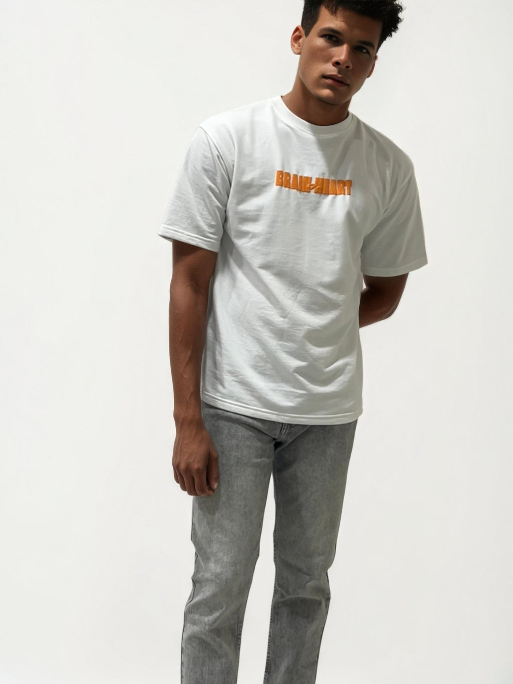 Gray straight fit jeans