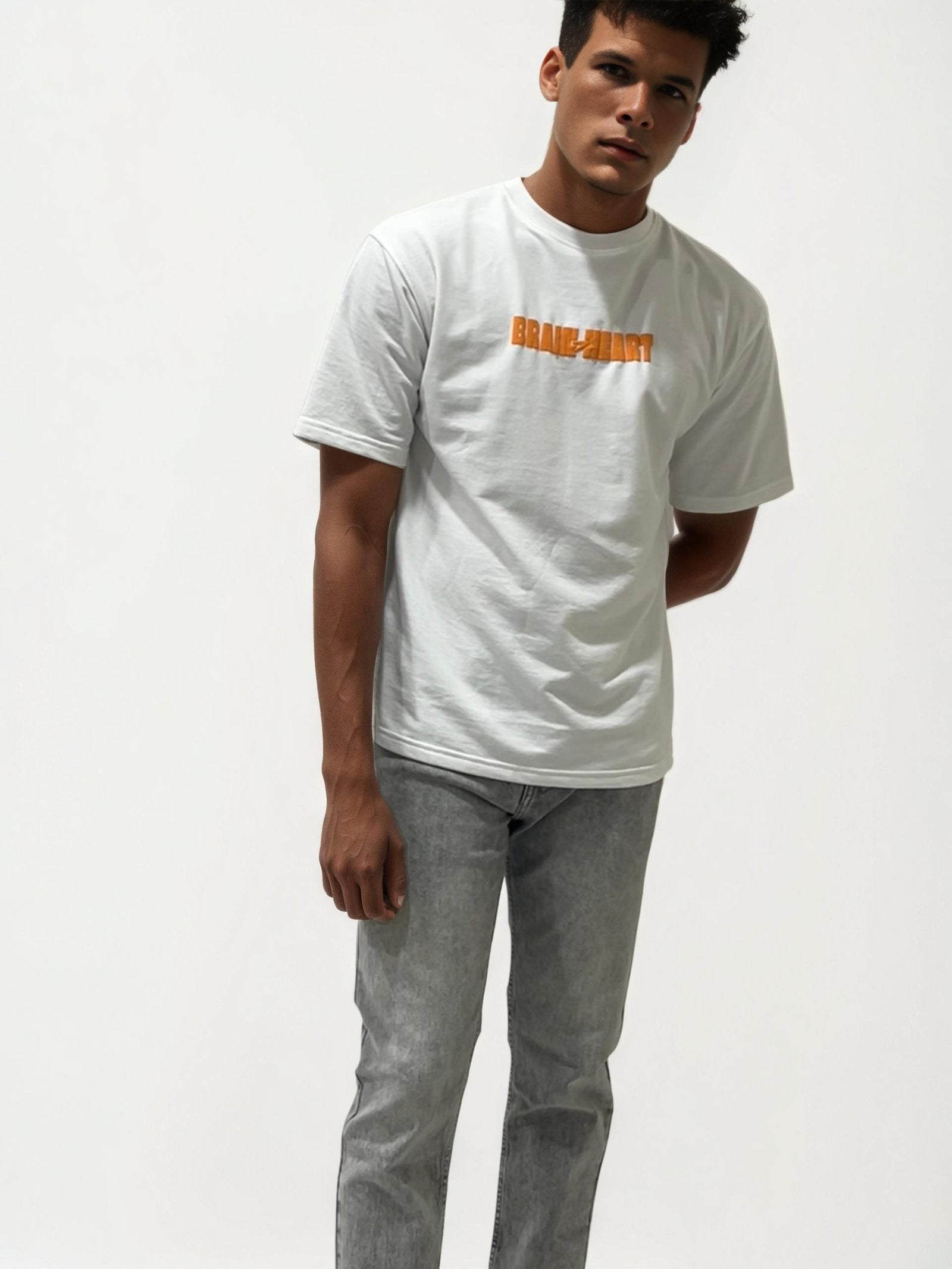 Gray straight fit jeans